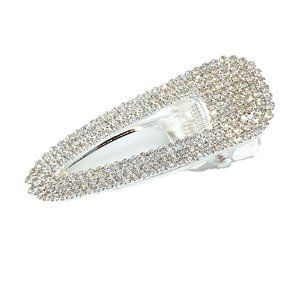 Silver Diamond Crystal Barrette, Hair Clip NWT